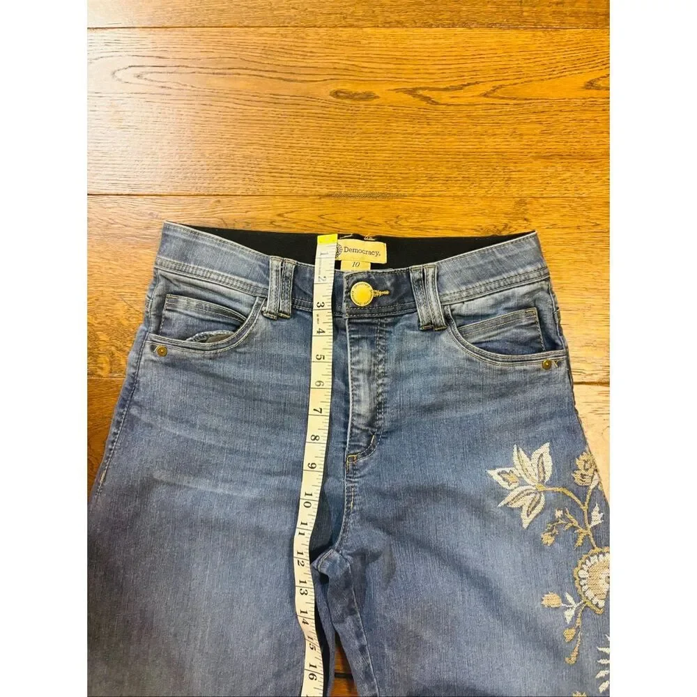 Democracy embroidered cropped jeans 10 ab technology - Picture 6 of 7